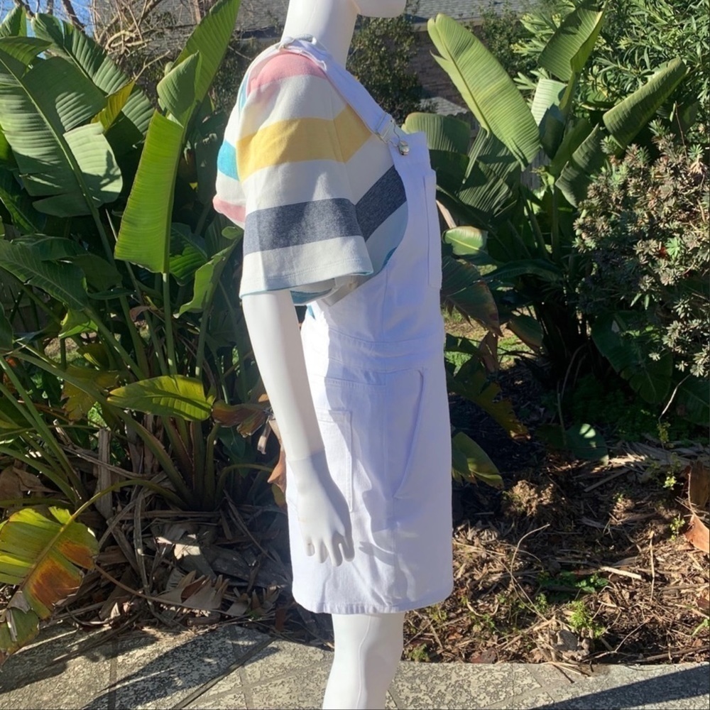 💋NWT FRAME Palazzo Denim Short Zip White Overalls - Picture 5 of 15